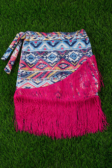  GEOMETRIC PRINTED SKIRT W/FRINGE HEM. DRG151123002-AMY