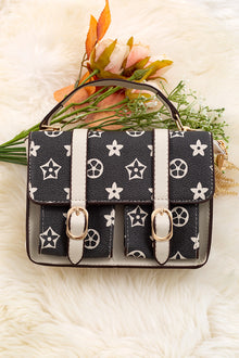  Black/Tan double pocket crossbody purse. BBG40072 M