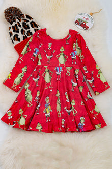  Red/ character printed dress. DRG90113007 wen