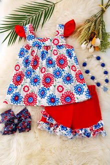  Patriotic floral tunic & shorts. OFG41077 SOL