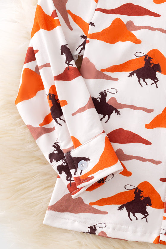 Dessert Cowboy button up shirt with collar. TPB50364 AMY