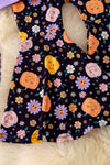 OFG41466 LOI: Coquette pumpkin printed top & bell bottoms.