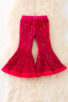  Fuchsia sequins printed bell bottoms. PNG50268 AMY