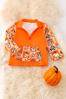  Multi-printed Halloween pullover. TPG50984