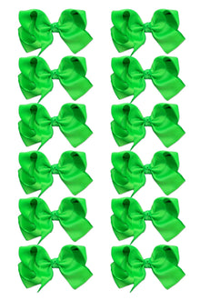  EMERALD GREEN 5.5"INCH WIDE HAIR BOWS 12PCS/$7.50  BW-580-5