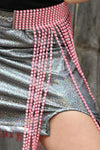 aRhinestone fashion belt for girls, available in 2 colors.
