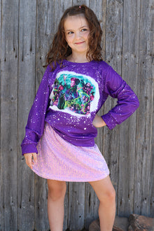  (GIRLS)the Sanderson sisters" purple graphic printed sweatshirt. TPG40113042-SOL