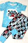 Thing one & Two" boys checker printed pajamas set. BSPO110113-Amy