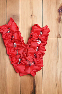  RED 4IN WIDE BOWS 24PCS/$7.50 BW-250-4