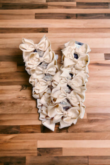  TAN 4INCH WIDE HAIR BOWS 24PCS/$7.50 BW-835-4