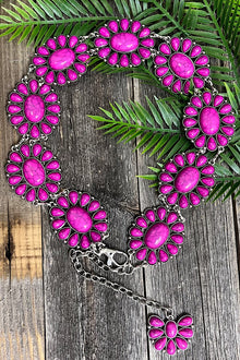  Magenta marble pattern concho belt . (32"LONG) ACG65153018 S