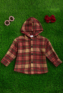  BABY TO BIG KID, PLAID HOODIE SHIRT. TPG651122258SOL