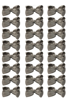  METAL GRAY BOWS 4IN WIDE 24PCS/$7.50 BW-017-4