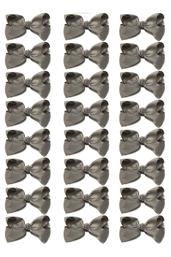 METAL GRAY BOWS 4IN WIDE 24PCS/$7.50 BW-017-4