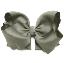  METAL GRAY 6.5" WIDE DOUBLE LAYER HAIR BOW. 5PCS/$10.00  BW-017-S