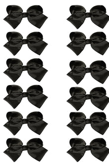  BLACK 5.5" INCH HAIR BOWS 12PCS/$7.50 BW-030-5