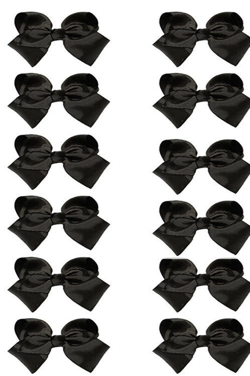 BLACK 5.5" INCH HAIR BOWS 12PCS/$7.50 BW-030-5