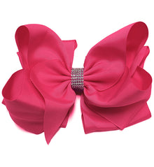  CAMELLIA ROSE 6.5" WIDE HAIR BOWS. 5PCS/$10.00 DOUBLE LAYER. BW-157-S