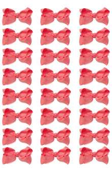  CORAL ROSE  4IN WIDE BOWS 24PCS/$7.50 BW-210-4