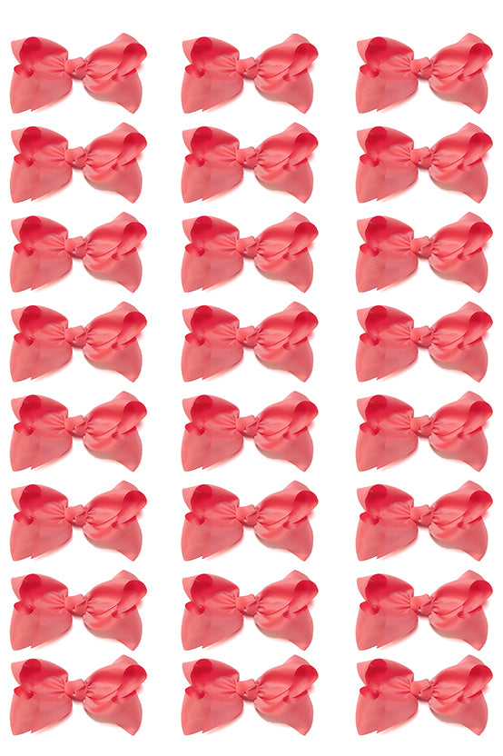 CORAL ROSE  4IN WIDE BOWS 24PCS/$7.50 BW-210-4