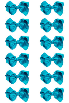  VIVID BLUE 5.5" WIDE HAIR BOWS 12PCS/$7.50 BW-325-5