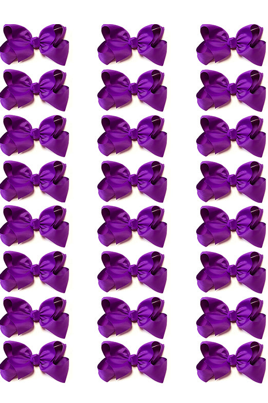 PURPLE BOWS 4IN WIDE 24PCS/$7.50  BW-465-4