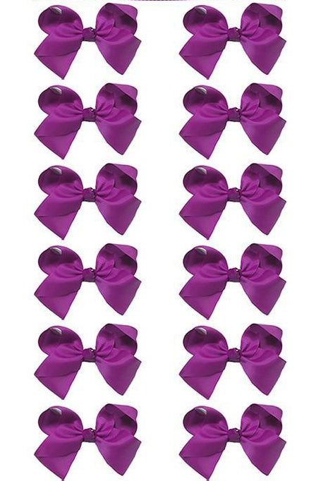 PURPLE BOWS 5.5IN WIDE 12PCS/$7.50 BW-465-5