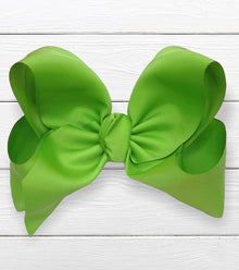  BUD GREEN 7.5" WIDE HAIR BOWS. 12PCS/$18.00 BW-549-P