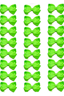  LIME GREEN 4IN WIDE BOWS 24 PCS/$7.50  BW-556-4