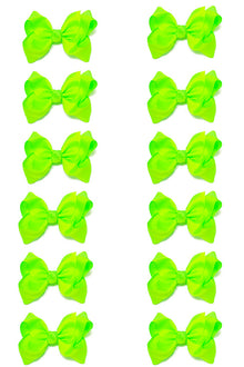  ACID GREEN BOWS 5.5IN WIDE 12PCS/$7.50  BW-556-5
