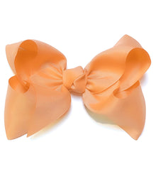  PEACH 7.5" WIDE HAIR BOW. 12PCS/$18.00 BW-720-P