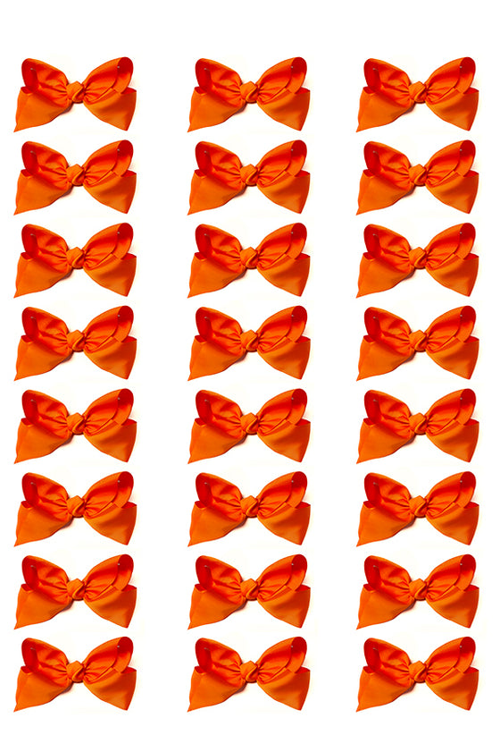 ORANGE BOWS 4IN WIDE 24PCS/$7.50 BW-750-4