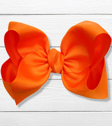  RUSSET ORANGE 7.5" WIDE HAIR BOWS. 12PCS/$18.00 BW-751-P