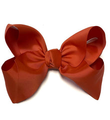  MANDARIN ORANGE 7.5" WIDE HAIR BOWS. 12PCS/$18.00 BW-765-P