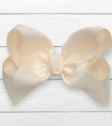  CREAM 7.5" WIDE HAIR BOWS. 12PCS/$18.00 BW-815-P