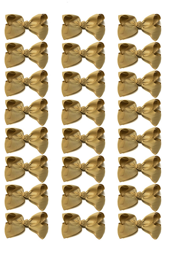 KHAKI BOWS 4IN WIDE 24PCS/$7.50 BW-837-4
