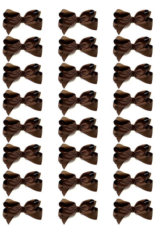 BROWN BOWS 4IN WIDE 24PCS/$7.50 BW-850-4