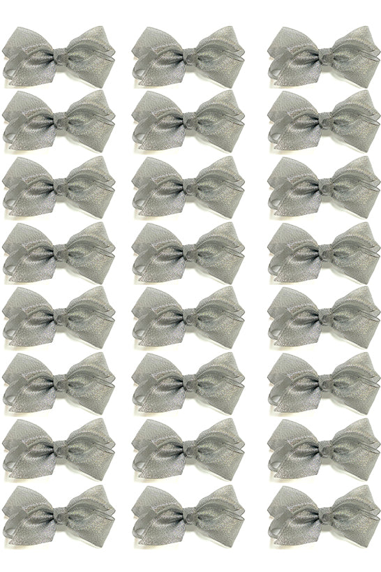 SILVER 4IN WIDE BOWS 24PCS/$7.50 BW-SILVER-4
