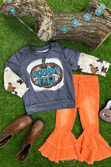  ORANGE DOUBLE LAYER DENIM BELL PANTS.  KISSY-2020-18JEANNE