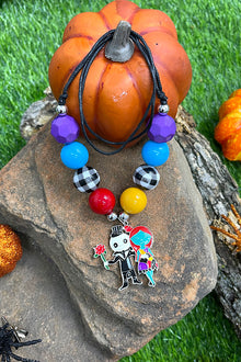  MULTI-COLOR BUBBLE NECKLACE WITH HALLOWEEN CHARCTER PENDANT . 3PCS/$15.00 ACG401522007