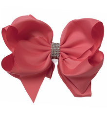  WATERMELON DOUBLE LAYER RHINESTONE HAIR BOWS 6.5" WIDE 5PCS/$10.00 BW-243-S