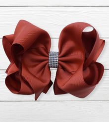  RUST DOUBLE LAYER 6.5" WIDE DOUBLE LAYER HAIR BOWS. 5PCS/$10.00 BW-780-S