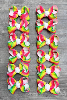  TIE DYE PRINTED   HAIRBOWS 12PCS BW-DSG-TIE DYE