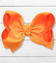  TANGERINE 7.5" WIDE HAIR BOWS. 12PCS/$18.00 BW-668-P