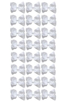  WHITE 4IN WIDE BOWS 24PCS/$7.50 BW-029-4