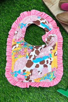 MULTI-COW SPOTTED PRINTED BABY BIB. (3PCS/$9.00) ACG051523014